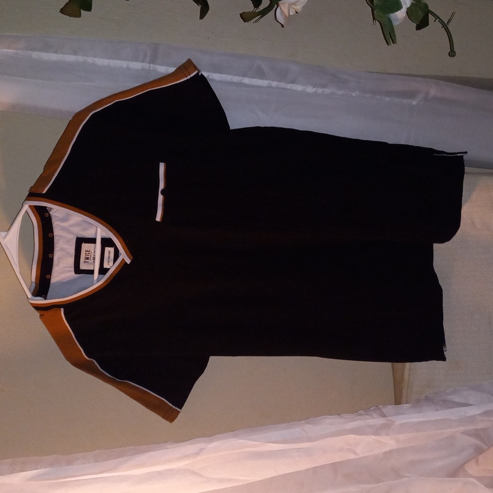 Twice Medium Men Black White Brown Shirt